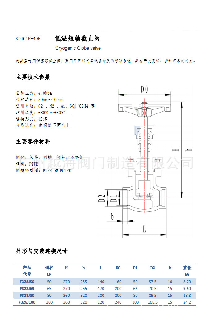 不锈钢截止阀DN40 PN40，性能特点与应用领域探讨