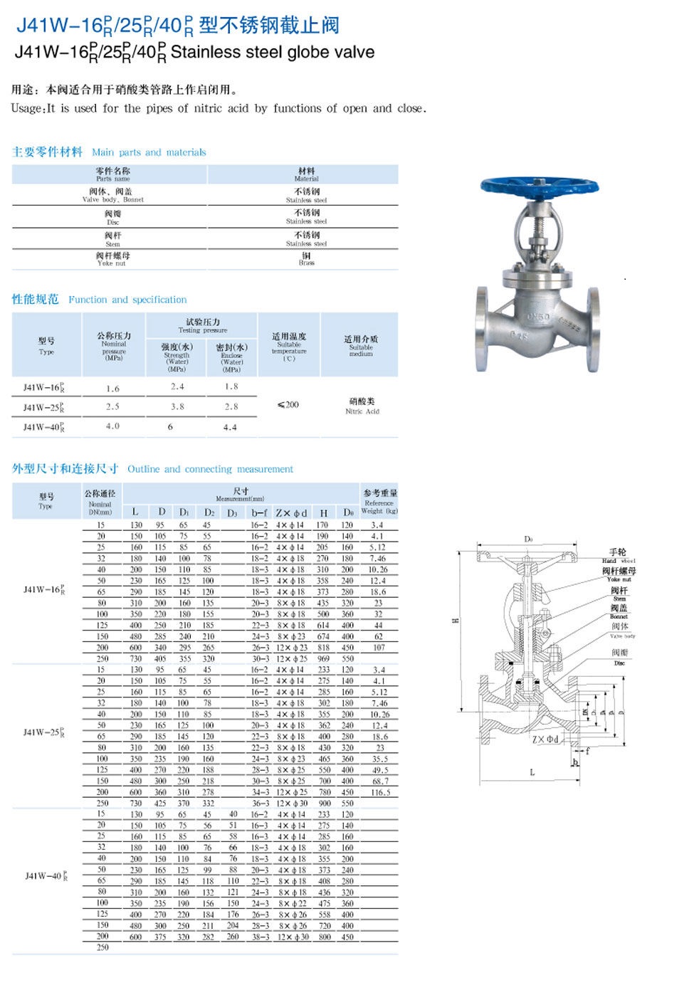 不锈钢截止阀型号尺寸及其应用